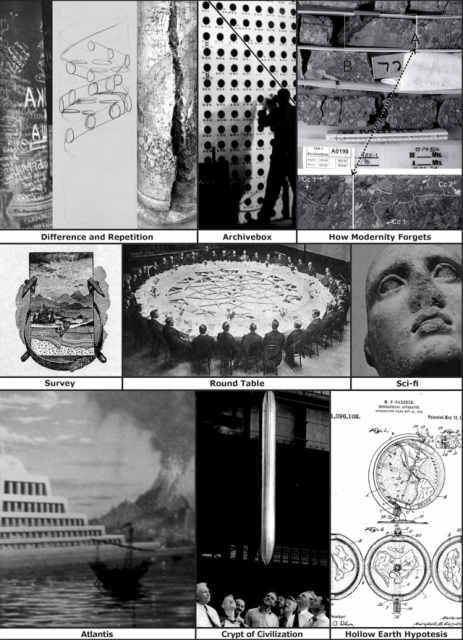 Lara Favaretto, Collage digitale per il progetto "Digging Up. Atlas of the Blank Histories". Courtesy l
