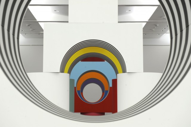 Daniel Buren, Comme un jeu d’enfant, travail in situ, MAMCS, Strasbourg, giugno 2014. Photo © DB-ADAGP Paris.