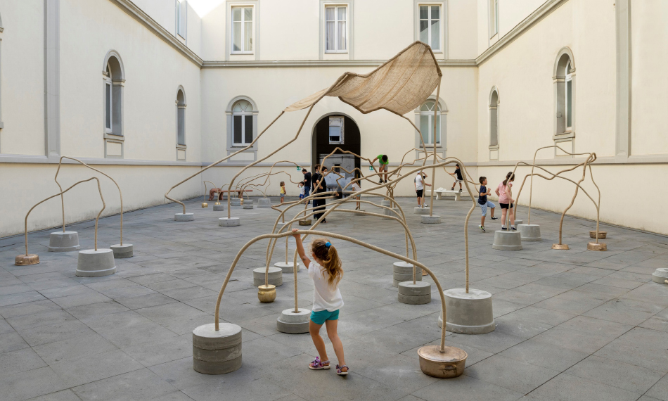 Temitayo Ogunbiyi, “you will play in the everyday, running”, 2020, Museo d'Arte Contemporanea Donnaregina, Naples, Italy. Photo by Amedeo Benestante.